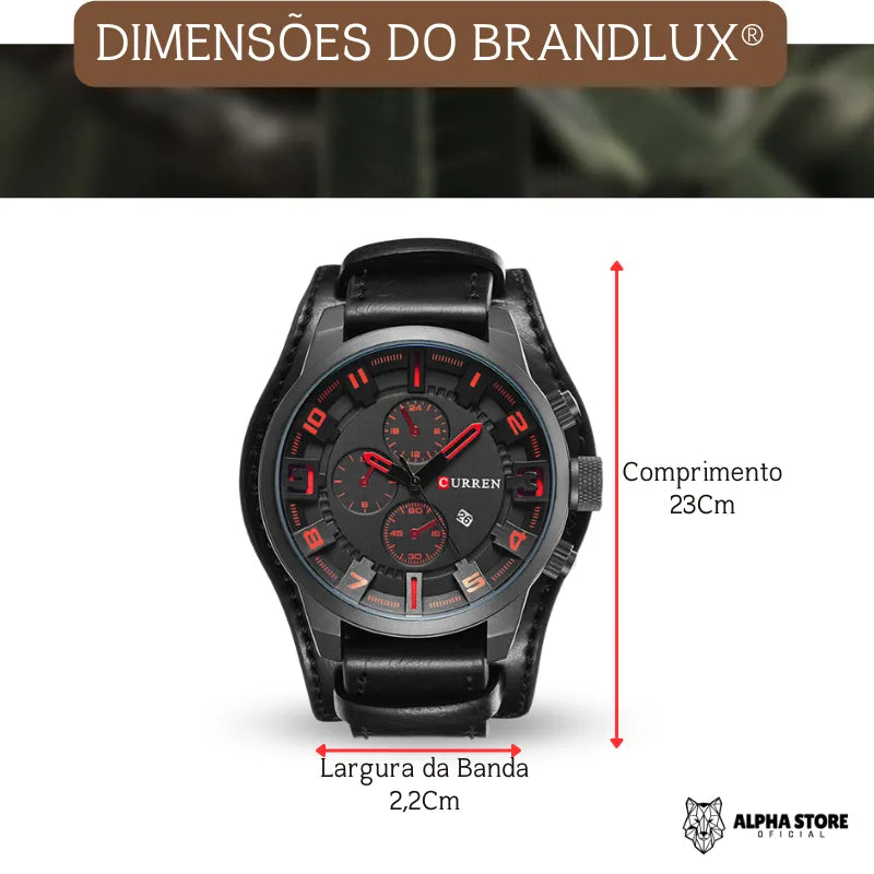 BrandLux® - Relógio Quartzo Empresarial Impermeável Masculino.
